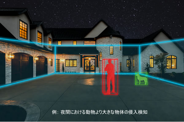 夜間における小動物より大きな侵入者の検知