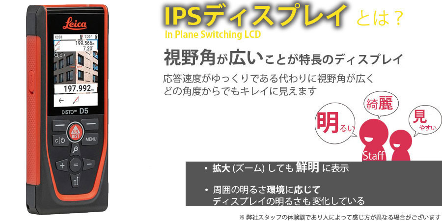 IPSディスプレイ採用