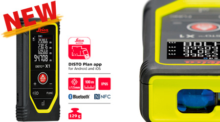 DISTO X1は水にも強いIP65仕様PSCマーク適合品