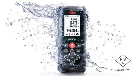DISTO X4は水にも強いIP65仕様PSCマーク適合品