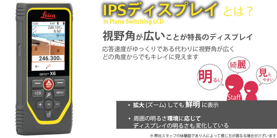 IPSディスプレイ採用