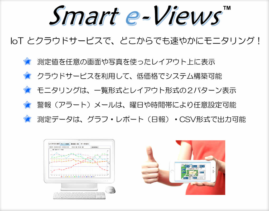 クラウドサービスの環境モニタリングシステム Smart e-Views