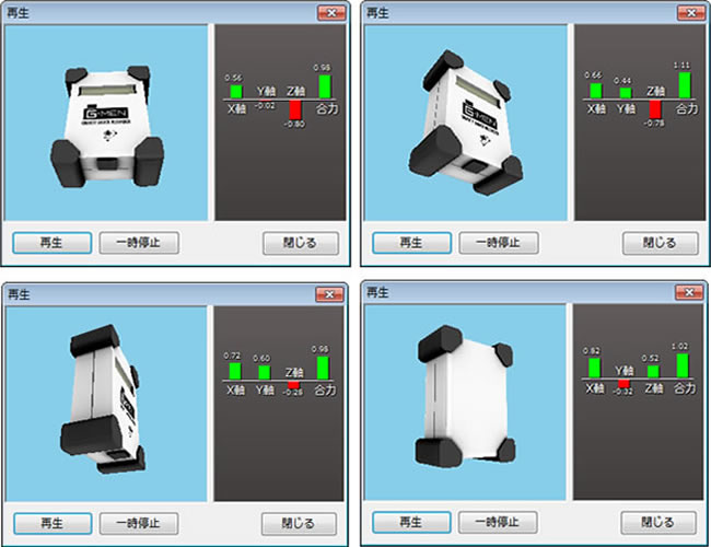 振動の状況をグラフィカルに再現