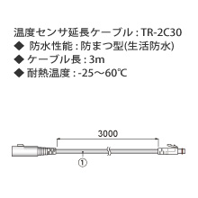 温度センサ延長ケーブル TR-2C30